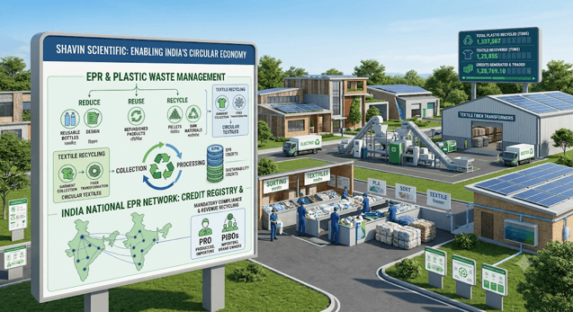 Embedded presentation visual representing textile circularity, waste-stream recovery, and closed-loop sustainability systems.